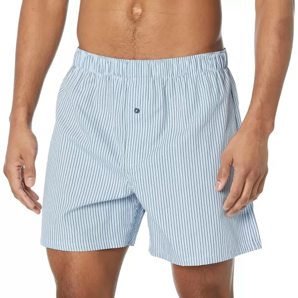 Amazon Essentials Mens Woven Cotton Boxer Short Available in Big ampTall Pack of 5BlackBlue StripeDark Blue PlaidNavySky Blue