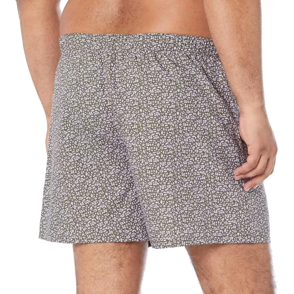 Amazon Essentials Mens Woven Cotton Boxer Short Available in Big ampTall Pack of 5Bright WhiteOlive Ditsy FloraWhitePlaid