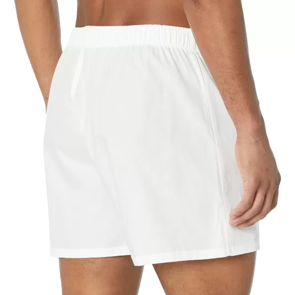 Amazon Essentials Mens Woven Cotton Boxer Short Available in Big ampTall Pack of 5White