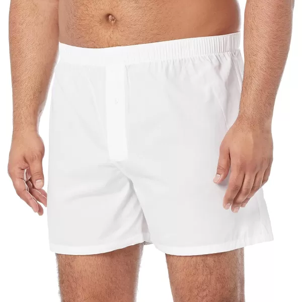 Amazon Essentials Mens Woven Cotton Boxer Short Available in Big ampTall Pack of 5White