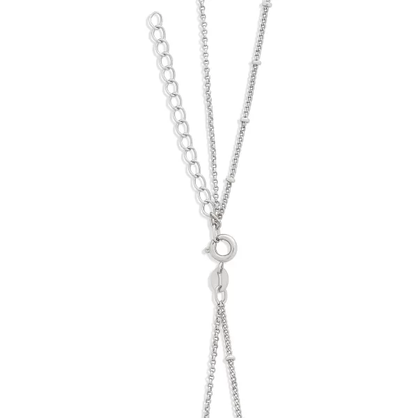 Amazon Essentials Polished Disc and Beaded Chain 2 Row Layer NecklaceSilver