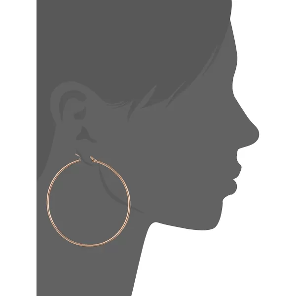 Amazon Essentials Stainless Steel Rounded Tube Hoop Earrings 50mmRose Gold 60 mm