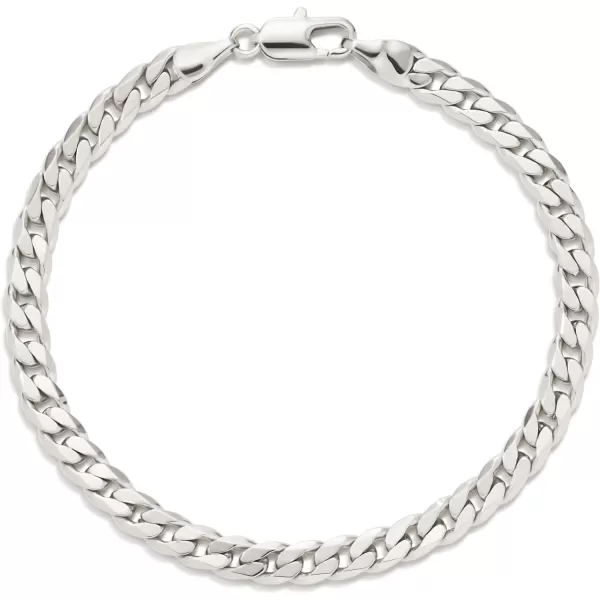 Amazon Essentials Sterling Curb Chain BraceletSilver 75 5 mm