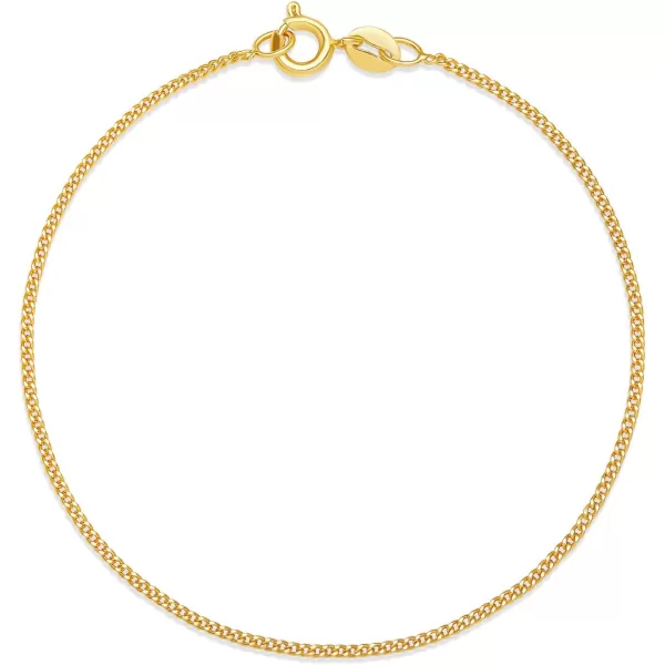 Amazon Essentials Sterling Curb Chain BraceletYellow Gold 75 2 mm