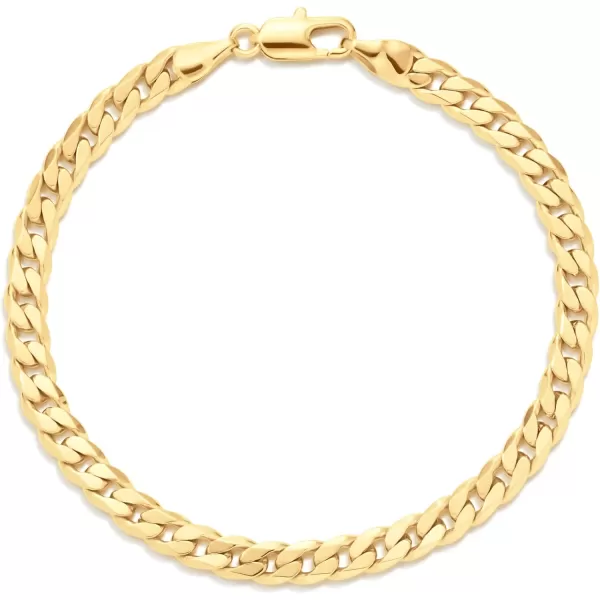 Amazon Essentials Sterling Curb Chain BraceletYellow Gold 75 5 mm