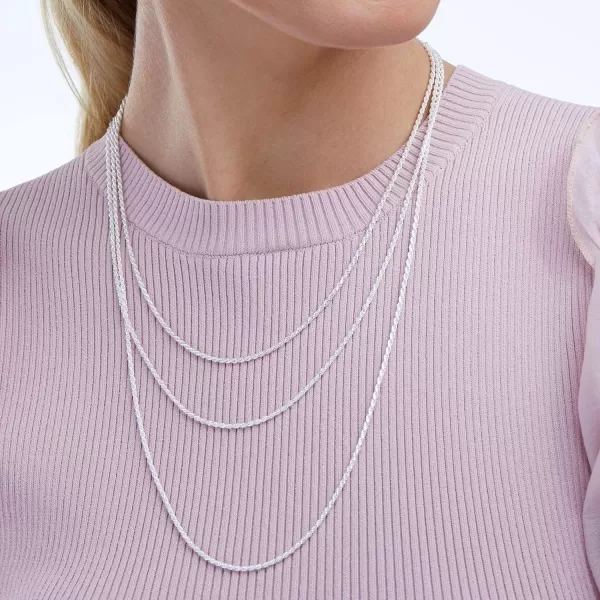 Amazon Essentials Sterling Silver Diamond Cut Rope Chain NecklaceSilver 24