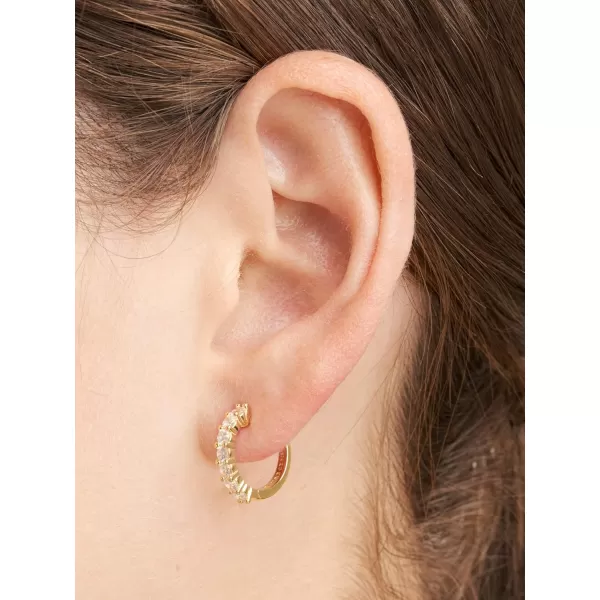 Amazon Essentials Sterling Silver Hinged Huggie Hoop EarringsYellow Gold