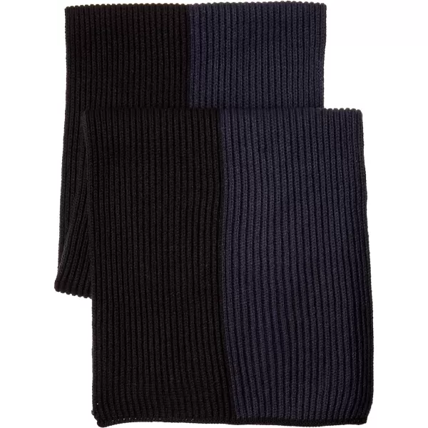 Amazon Essentials Unisex Adults Knit Hat Scarf and Gloves Set Multipacks3 BlackBlue Nights