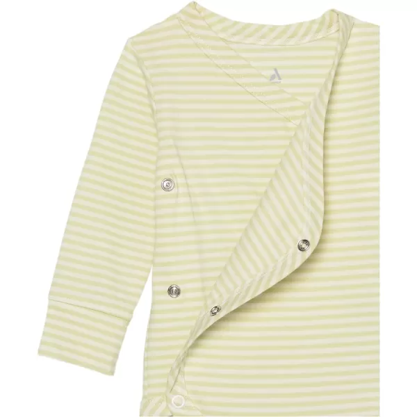 Amazon Essentials Unisex Babies Cotton LongSleeve Side Snap Bodysuit Previously Amazon Aware Pack of 3Beige HedgehogsLight Olive StripePale Blue