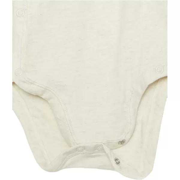 Amazon Essentials Unisex Babies Cotton LongSleeve Side Snap Bodysuit Previously Amazon Aware Pack of 3Beige StripeGreenIvory
