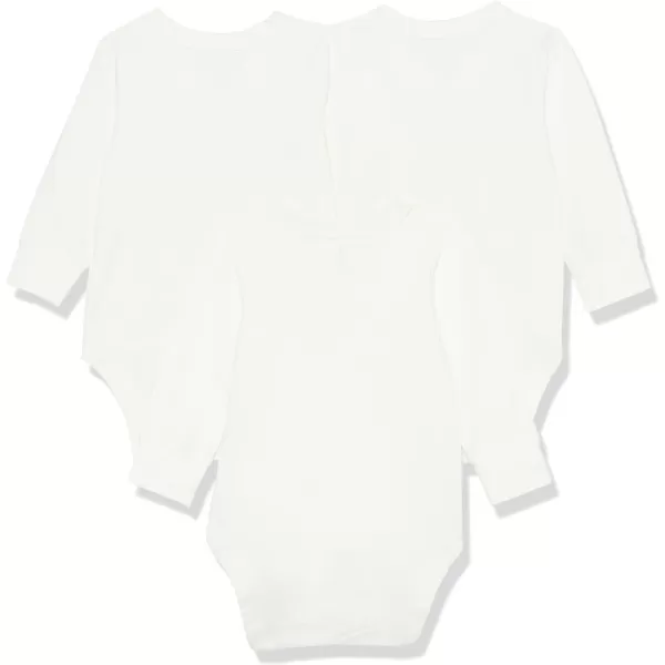 Amazon Essentials Unisex Babies Cotton LongSleeve Side Snap Bodysuit Previously Amazon Aware Pack of 3Offwhite