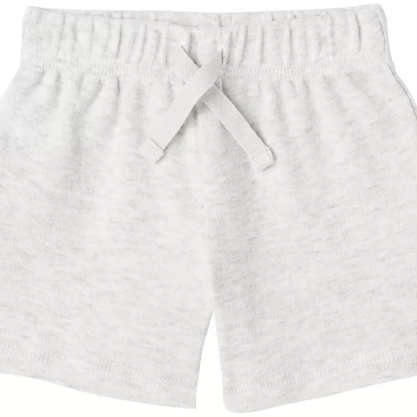 Amazon Essentials Unisex Babies Cotton PullOn Shorts Multipacks4 Grey HeatherLight GreyNavyWashed Navy