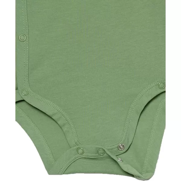 Amazon Essentials Unisex Babies Cotton ShortSleeve Side Snap Bodysuit Previously Amazon Aware Pack of 3Dark NavyDusty Blue StripeGreen