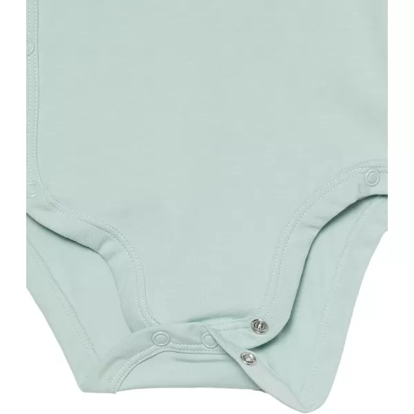 Amazon Essentials Unisex Babies Cotton ShortSleeve Side Snap Bodysuit Previously Amazon Aware Pack of 3Ivory HedgehogsPale Mint Green StripeSlate Grey