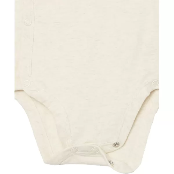 Amazon Essentials Unisex Babies Cotton ShortSleeve Side Snap Bodysuit Previously Amazon Aware Pack of 3IvoryOliveWhite Stripe