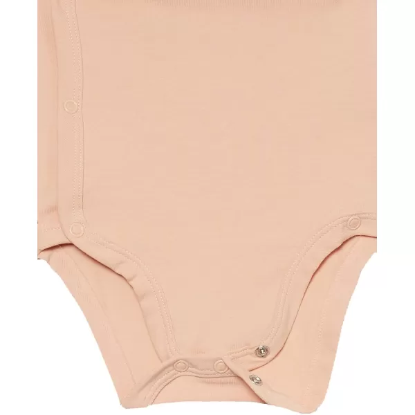 Amazon Essentials Unisex Babies Cotton ShortSleeve Side Snap Bodysuit Previously Amazon Aware Pack of 3Mushroom BrownOffwhite Ditsy FloralPastel Peach