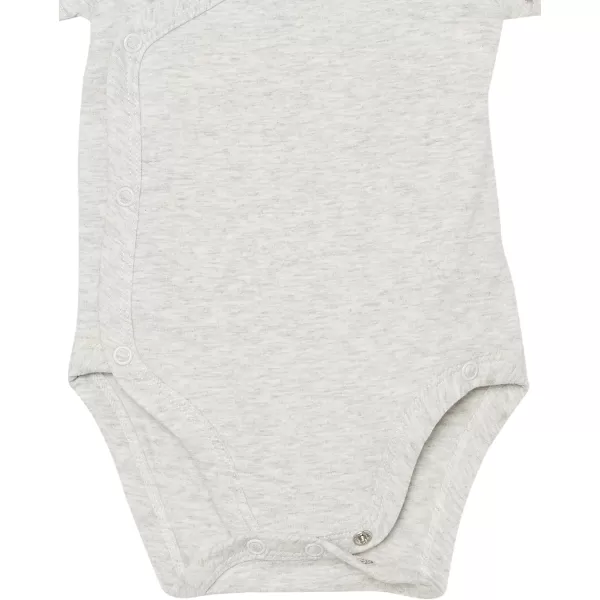 Amazon Essentials Unisex Babies Cotton ShortSleeve Side Snap Bodysuit Previously Amazon Aware Pack of 3Oatmeal HeatherIvory