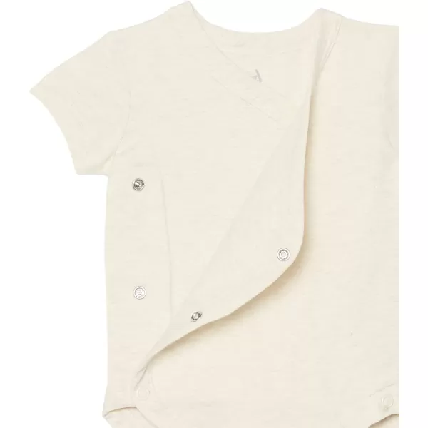 Amazon Essentials Unisex Babies Cotton ShortSleeve Side Snap Bodysuit Previously Amazon Aware Pack of 3Oatmeal HeatherIvory