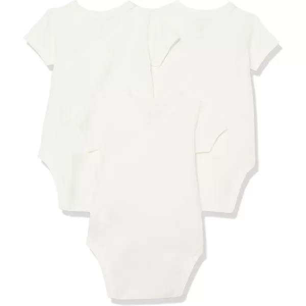 Amazon Essentials Unisex Babies Cotton ShortSleeve Side Snap Bodysuit Previously Amazon Aware Pack of 3Offwhite