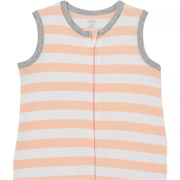 Amazon Essentials Unisex Babies Cotton Sleep Sack Pack of 3Grey HeatherOffwhite RabbitOrange Rugby Stripe