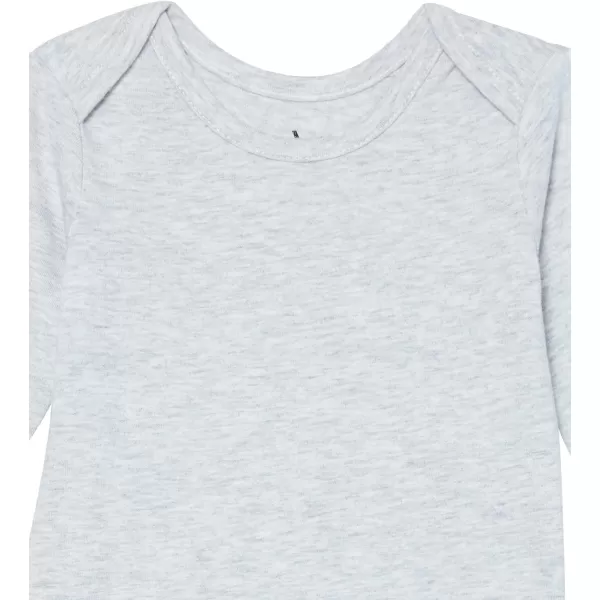 Amazon Essentials Unisex Babies Cotton Stretch Jersey Long Sleeve Bodysuit Previously Amazon Aware Pack of 3Grey HeatherLight Grey Space DyePale Blue
