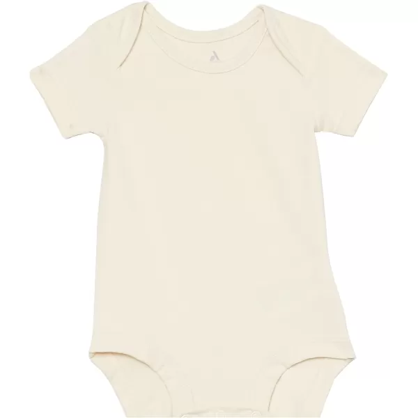 Amazon Essentials Unisex Babies Cotton Stretch Jersey Short Sleeve Bodysuit Previously Amazon Aware Pack of 3Neutral