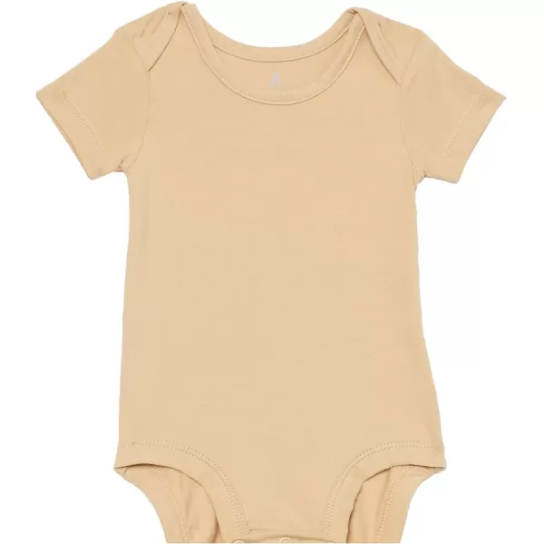 Amazon Essentials Unisex Babies Cotton Stretch Jersey Short Sleeve Bodysuit Previously Amazon Aware Pack of 3Neutral