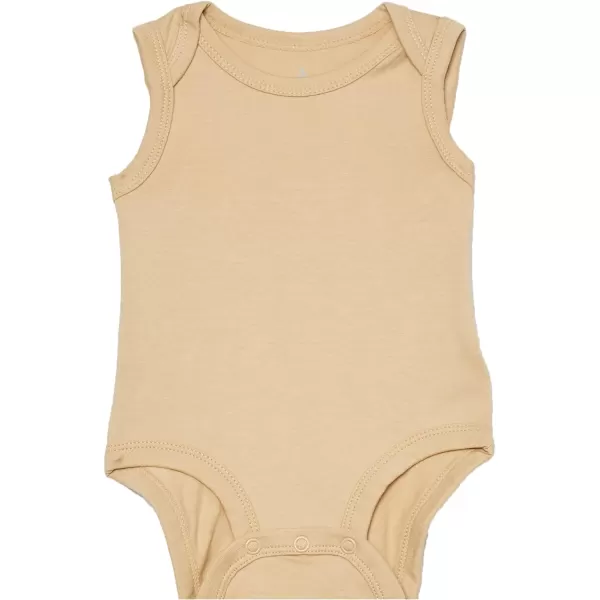 Amazon Essentials Unisex Babies Cotton Stretch Jersey Sleeveless Bodysuit Previously Amazon Aware Pack of 3Neutral