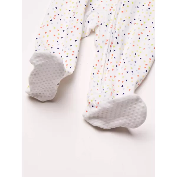 Amazon Essentials Unisex Babies Footed ZipFront Sleep and Play Multipacks1 Triangles