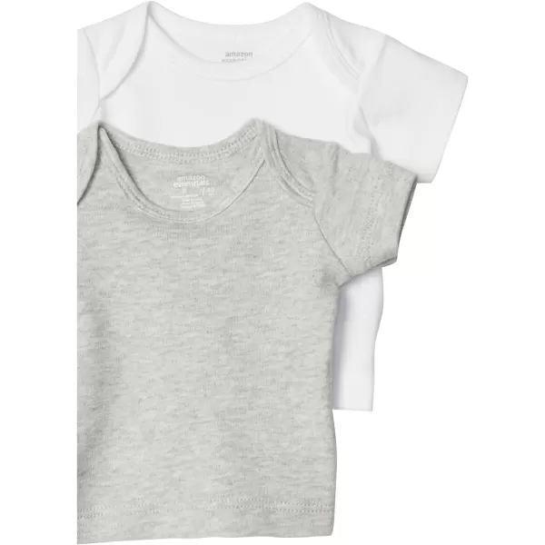 Amazon Essentials Unisex Babies LapShoulder Tee Pack of 6WhiteGrey Heather