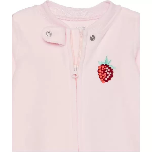 Amazon Essentials Unisex Babies Microfleece Footed ZipFront Sleep and Play Multipacks3 PinkFloral