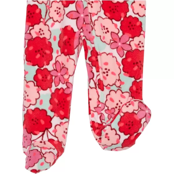 Amazon Essentials Unisex Babies Microfleece Footed ZipFront Sleep and Play Multipacks3 PinkFloral