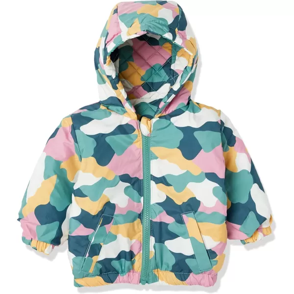 Amazon Essentials Unisex Babies Reversible Lightweight Puffer Jacket Previously Amazon AwareMauve Abstract Camo