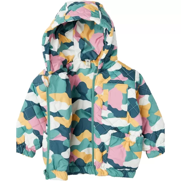 Amazon Essentials Unisex Babies Reversible Lightweight Puffer Jacket Previously Amazon AwareMauve Abstract Camo
