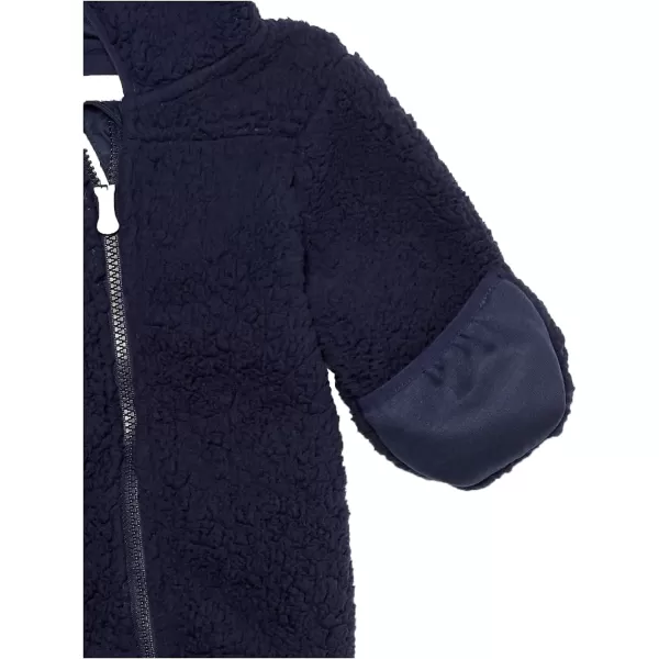 Amazon Essentials Unisex Babies Sherpa Fleece Bunting SuitDark Navy