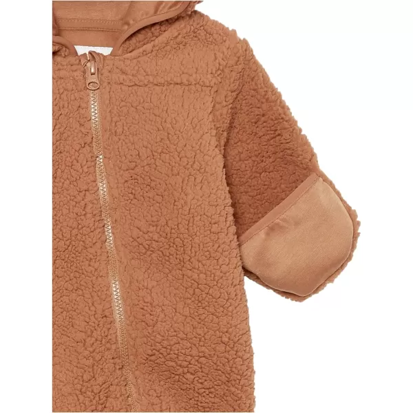 Amazon Essentials Unisex Babies Sherpa Fleece Bunting SuitLight Caramel