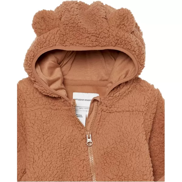 Amazon Essentials Unisex Babies Sherpa Fleece Bunting SuitLight Caramel