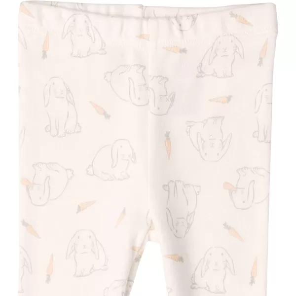 Amazon Essentials Unisex Babies Toddlers and Kids Leggings5 Grey HeatherOffwhiteOrange Rugby StripeCarrotsRabbit