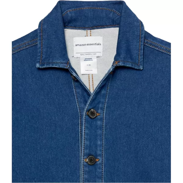 Amazon Essentials Unisex Kids and Toddlers Denim Chore JacketMedium Indigo Wash