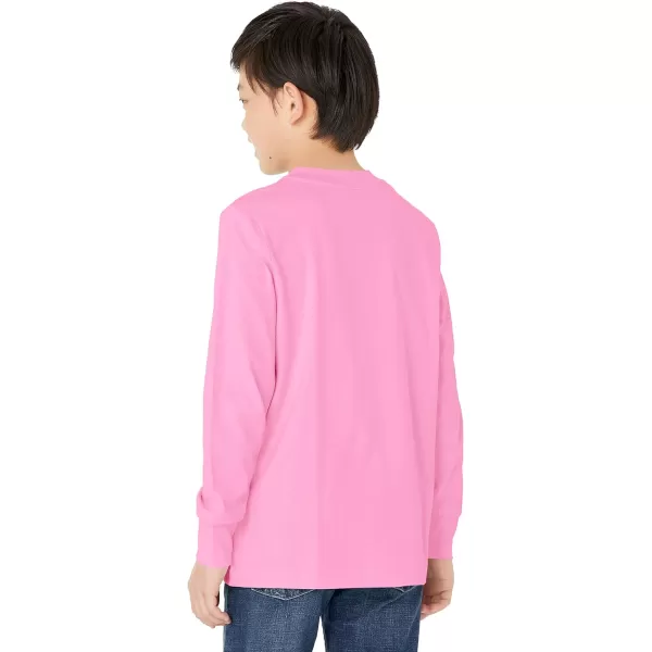 Amazon Essentials Unisex Kids and Toddlers LongSleeve Rib Cuff TShirt Pack of 2Cream JellyfishPink