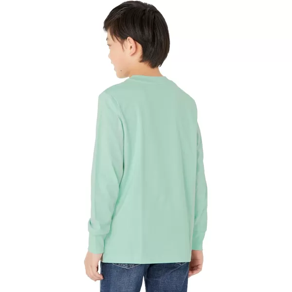 Amazon Essentials Unisex Kids and Toddlers LongSleeve Rib Cuff TShirt Pack of 2Light PurpleMint Green Flower