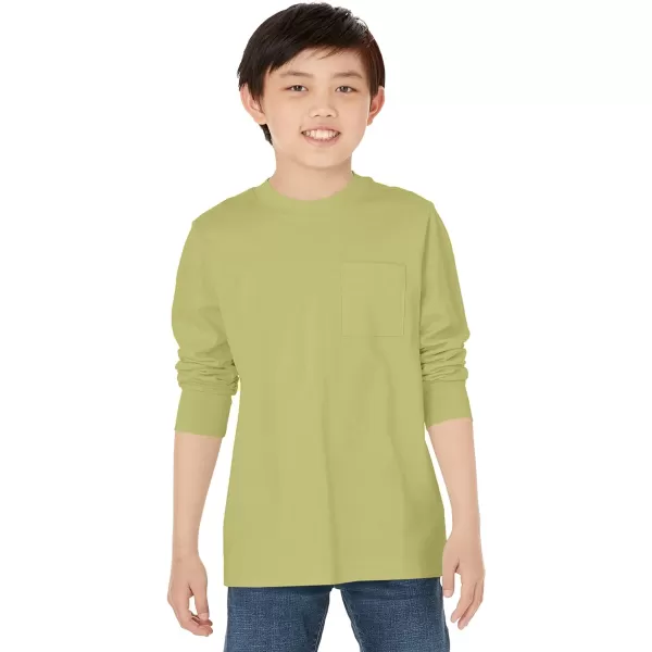 Amazon Essentials Unisex Kids and Toddlers LongSleeve Rib Cuff TShirt Pack of 2Sage GreenOffwhite Great Outdoors