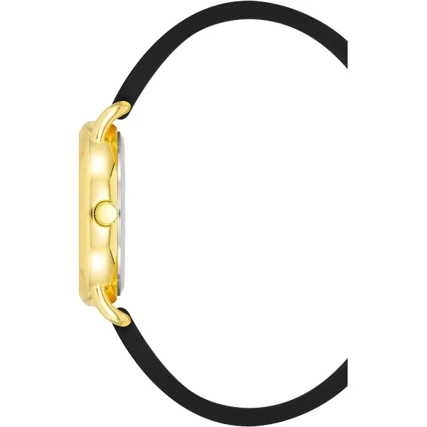 Amazon Essentials Unisex Silicone Strap WatchBlackGold