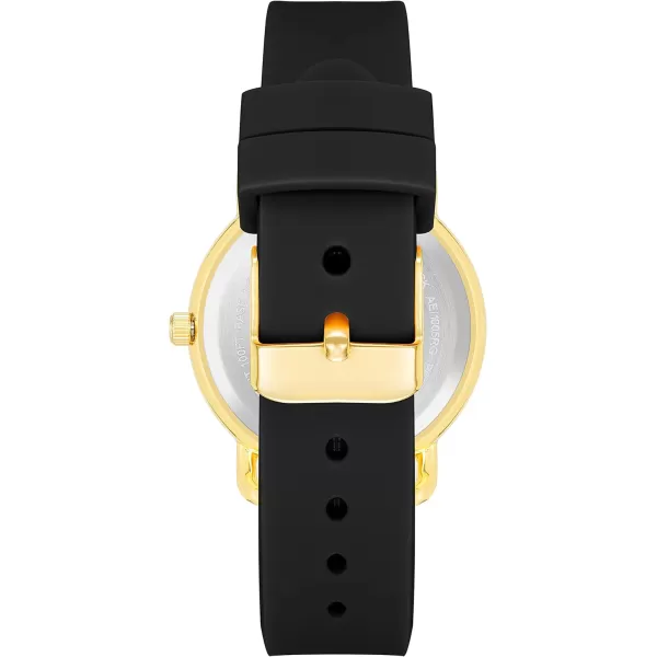 Amazon Essentials Unisex Silicone Strap WatchBlackGold