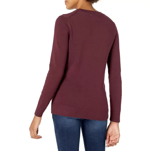 Amazon Essentials Womens 100 Cotton Crewneck Sweater Available in Plus SizeBurgundy