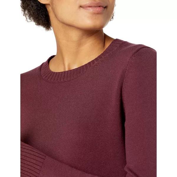 Amazon Essentials Womens 100 Cotton Crewneck Sweater Available in Plus SizeBurgundy