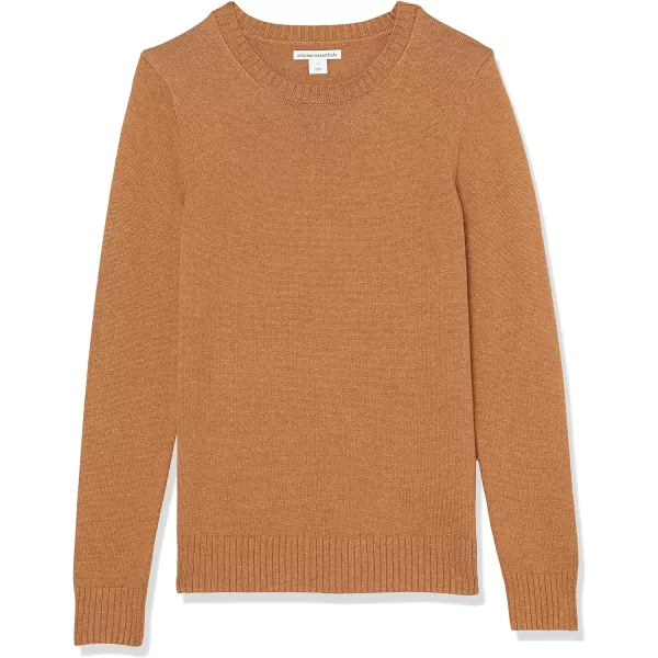 Amazon Essentials Womens 100 Cotton Crewneck Sweater Available in Plus SizeCamel Heather