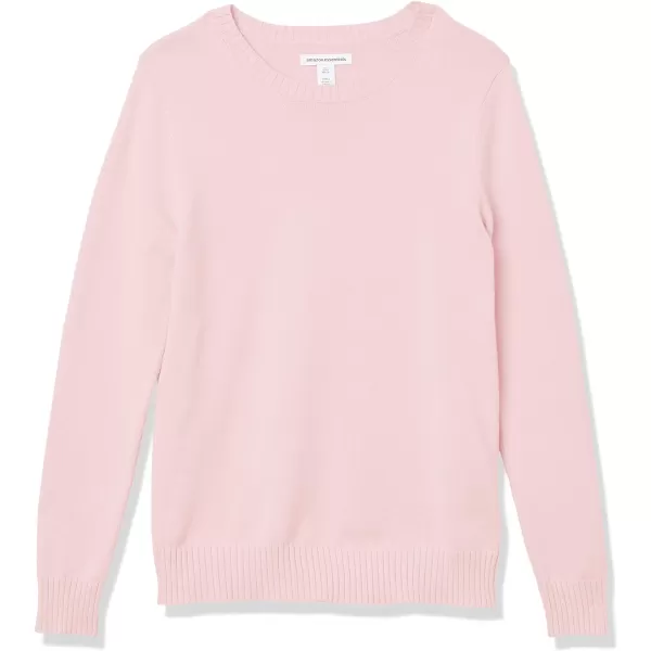 Amazon Essentials Womens 100 Cotton Crewneck Sweater Available in Plus SizeLight Pink