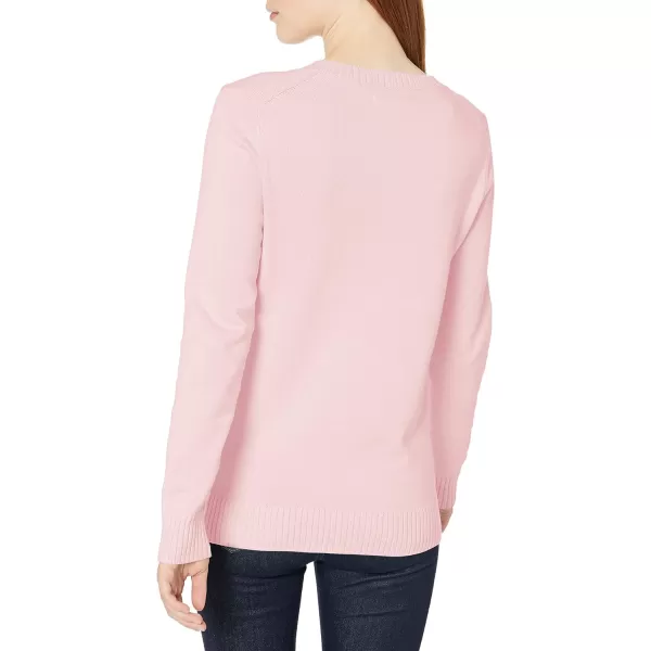 Amazon Essentials Womens 100 Cotton Crewneck Sweater Available in Plus SizeLight Pink