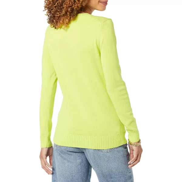 Amazon Essentials Womens 100 Cotton Crewneck Sweater Available in Plus SizeLime Green